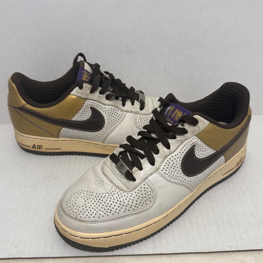 Nike Air Force 1 Low 07 Supreme Mens Shoe 8.5 White Gold Good 315087-121